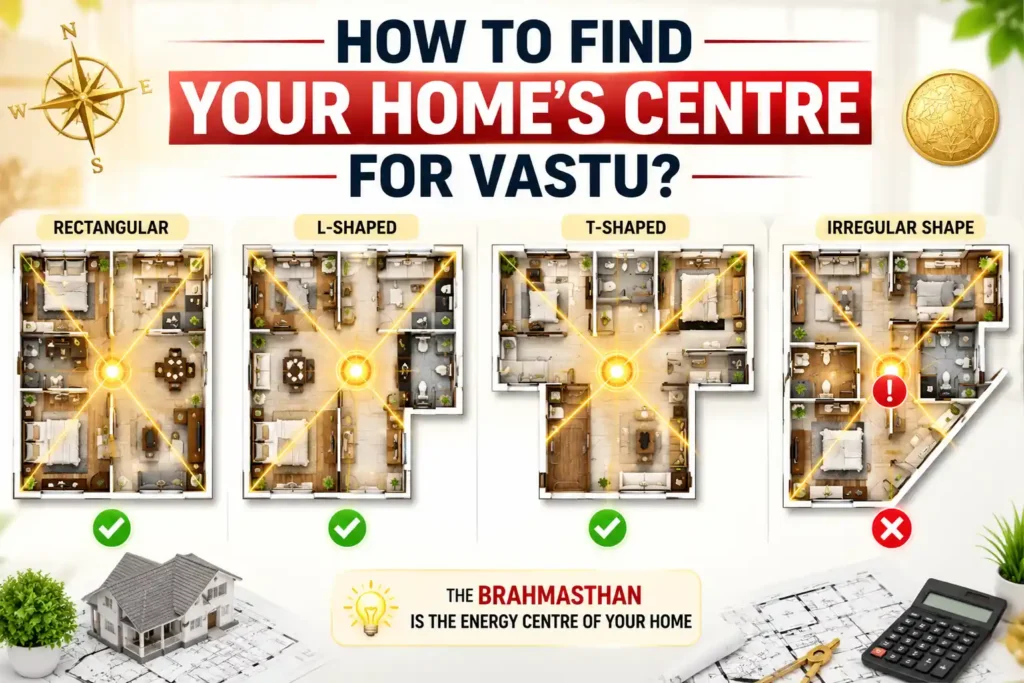 How to find the Brahmasthan or centre of your house or apartment for Vastu assessment.