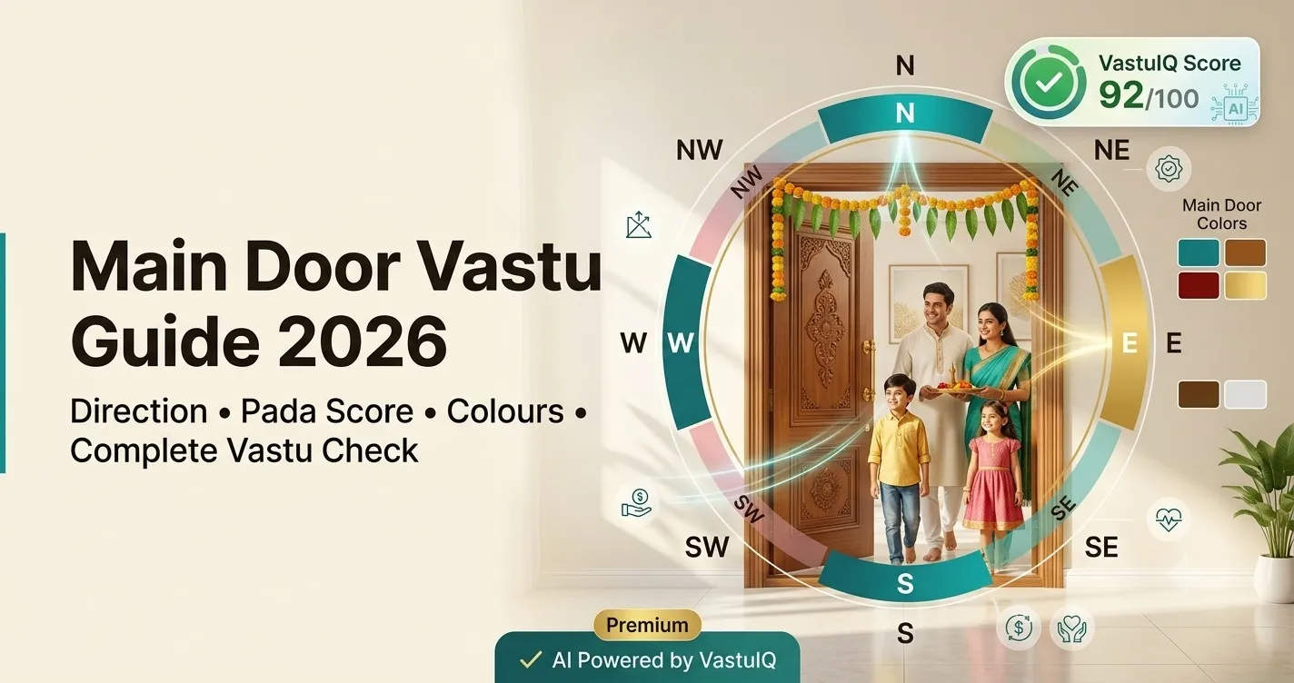 Main Door Vastu — Direction, Colour, Pada Score & Complete 2026 Guide