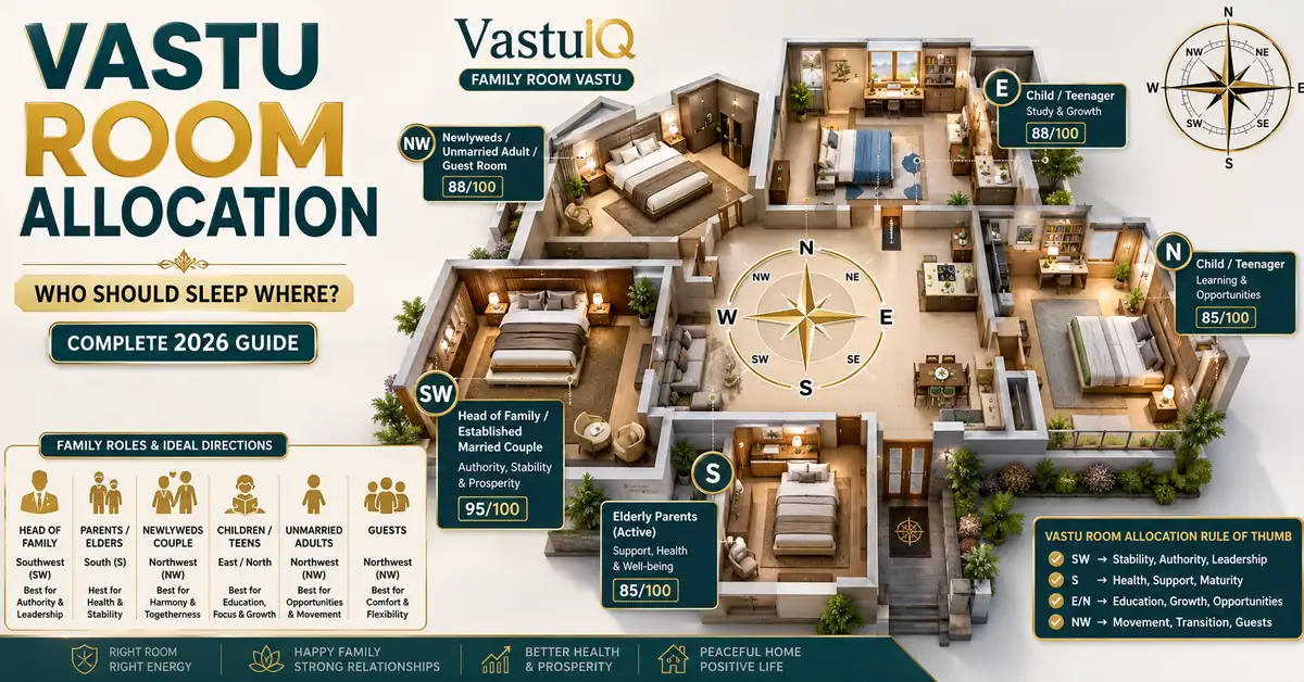 Vastu Room Allocation for Family Members — Who Should Sleep Where? (Complete 2026 Guide)