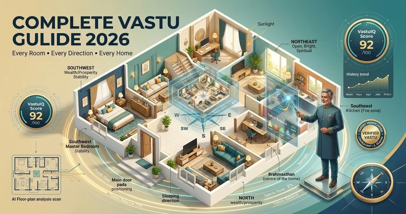 Vastu Tips for Home — Complete Vastu Shastra Guide for Every Room (2026)