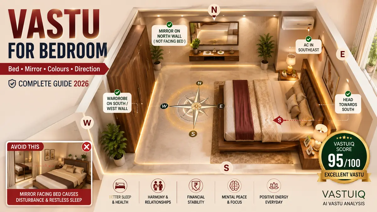 Vastu for Bedroom — Bed, Mirror, Colours and Complete Guide 2026