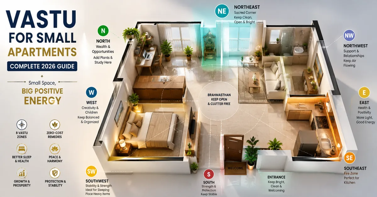 Vastu for Small Apartments — Complete Guide for 1BHK, Studio Flats and Compact Homes (2026)