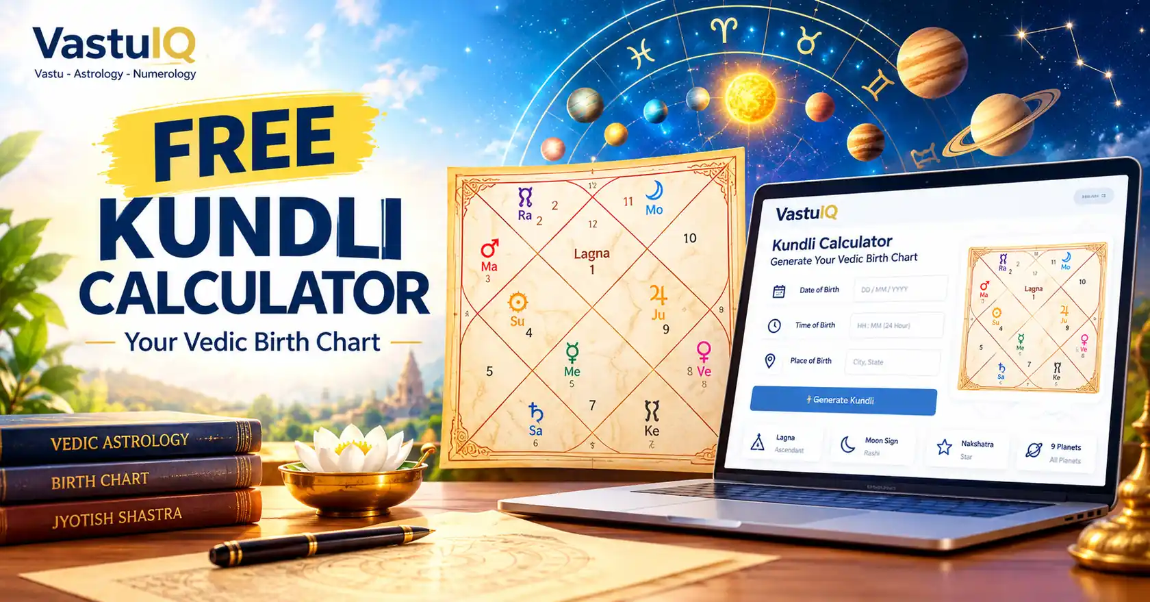 Free Kundli Calculator — Vedic Birth Chart Complete Guide 2026