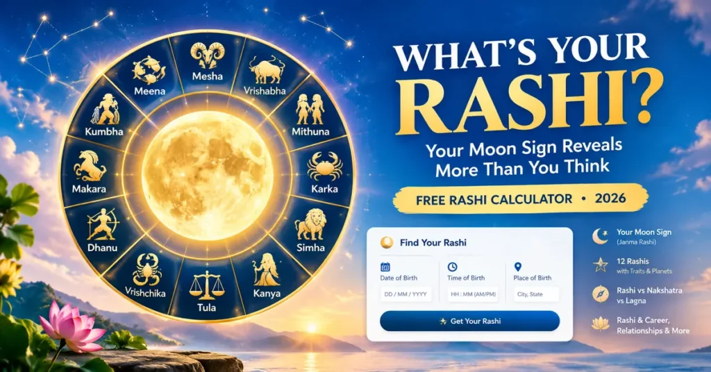 Rashi calculator to find your Vedic Moon Sign from date, time and place of birth