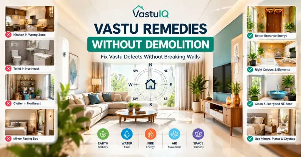Vastu remedies without demolition for common Vastu defects